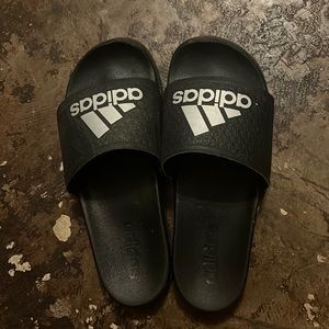 black memory foam adidas slides